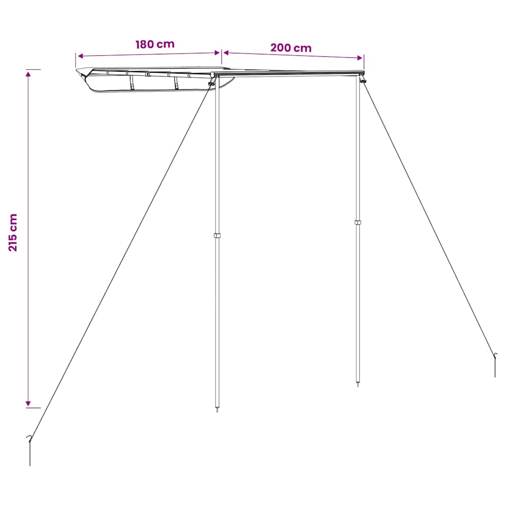 vidaXL Camper & Caravan Awning 1.8x2x2.15 m Beige - 1.8 x 2 x 2.15 m
