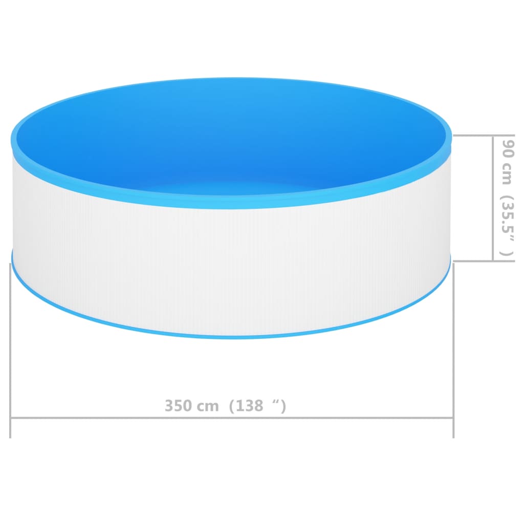 vidaXL Splasher Pool 350x90 cm White - Transparent