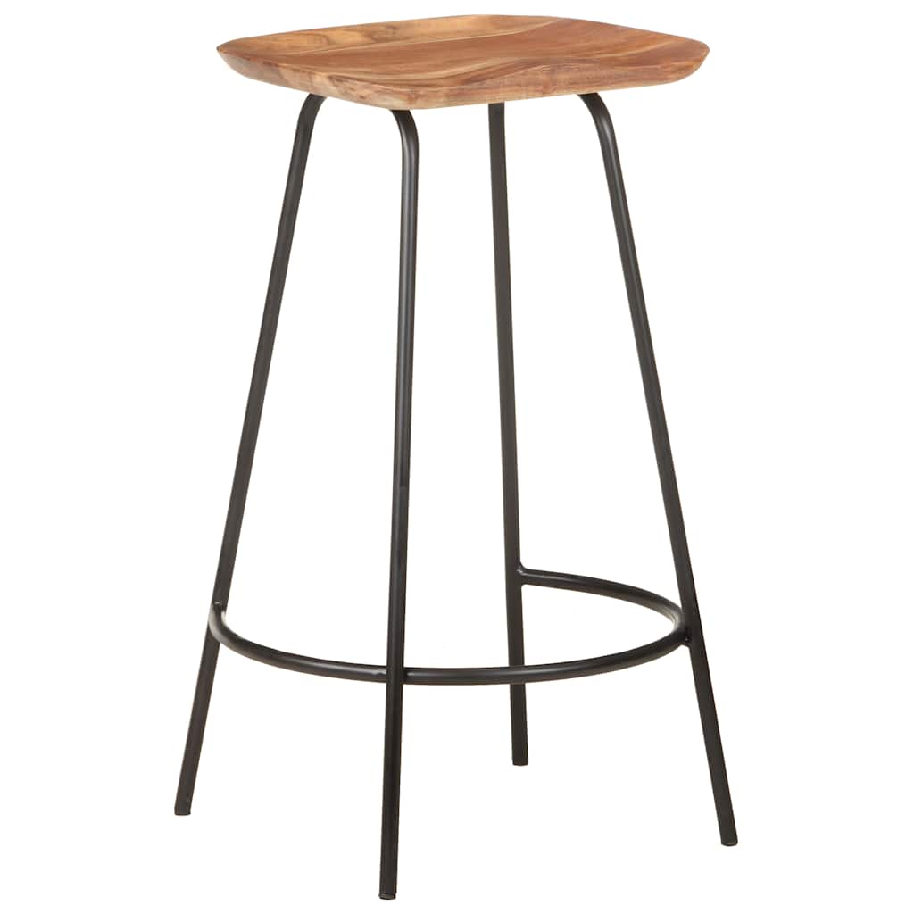 vidaXL Bar Stools 4 pcs Solid Acacia Wood - White - 38 x 36 x 74 cm