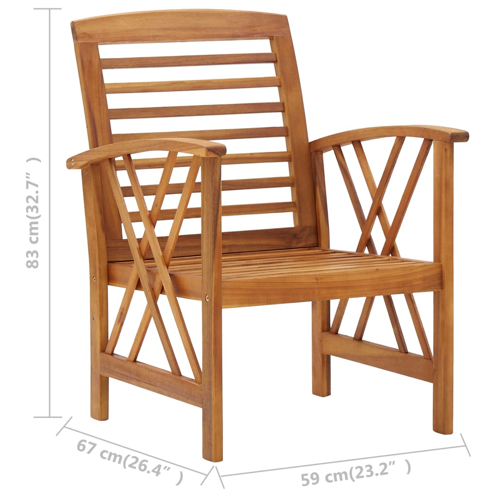 vidaXL Garden Lounge Set | Brown | Solid acacia wood | Medium | Durable