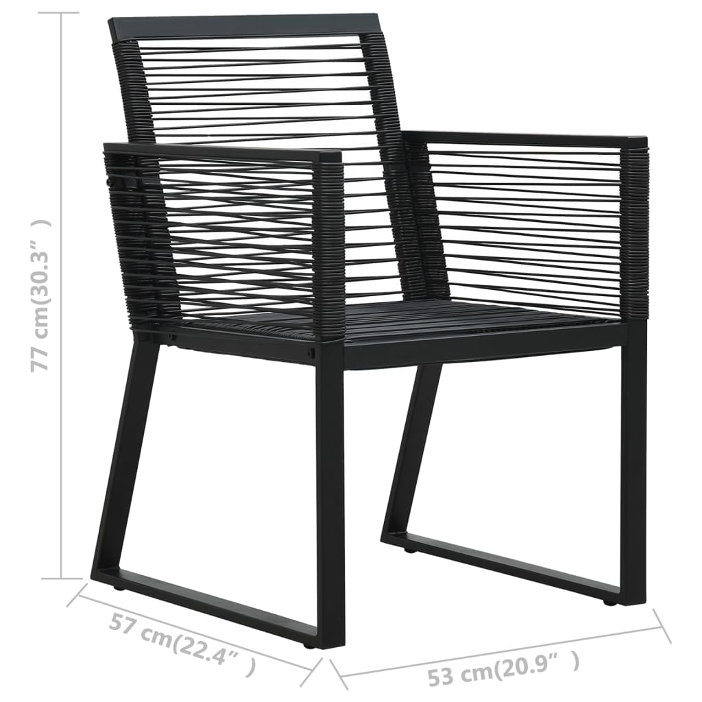 vidaXL 7 Piece Outdoor Dining Set PVC Rattan Black - 15539