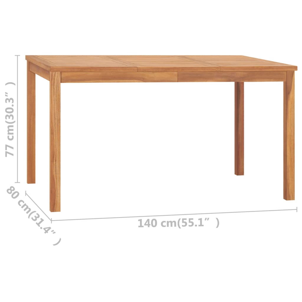 vidaXL Garden Dining Set | Warm teak | Solid teak wood | Large | Durable - Brown