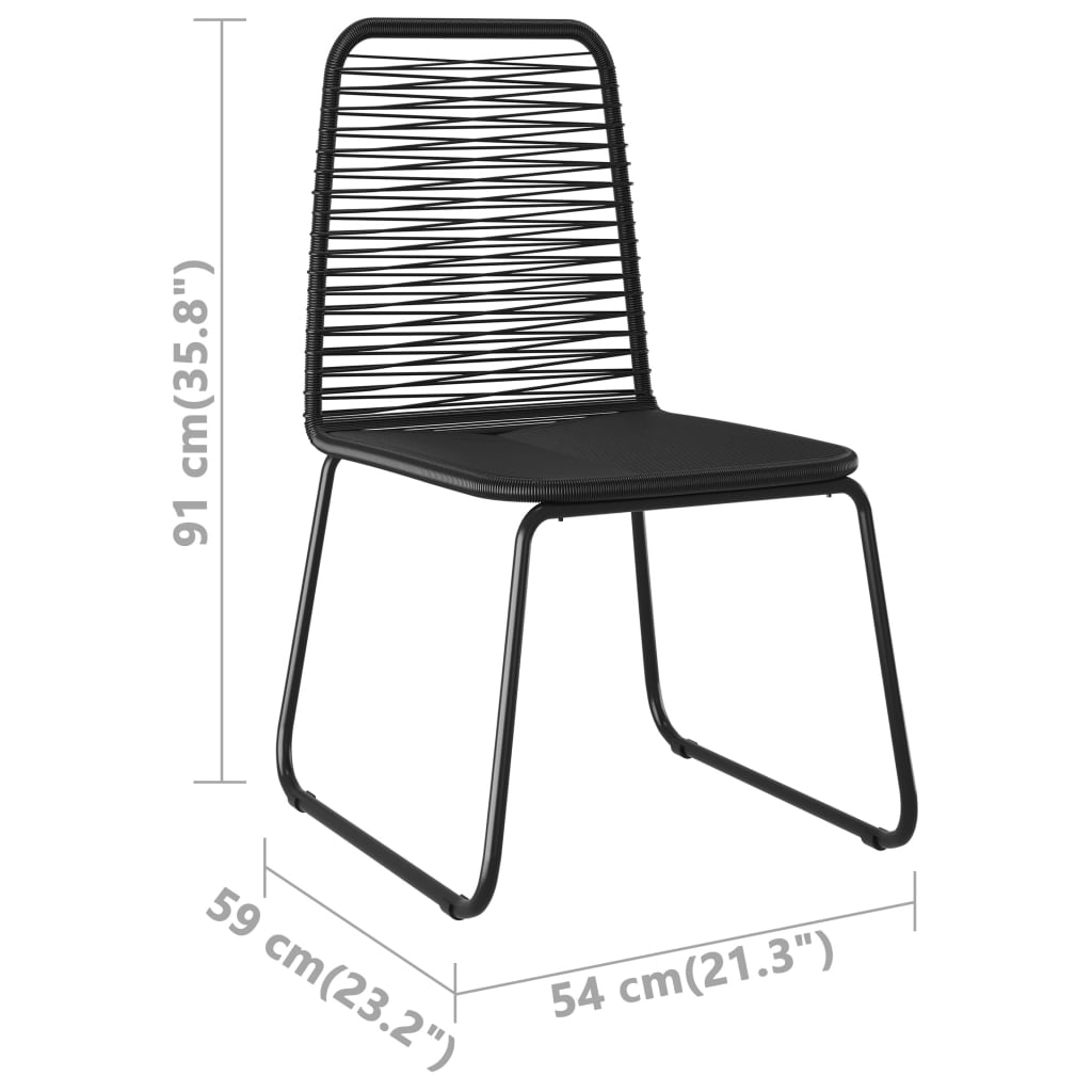 vidaXL Dining Set | Black and Brown - 150 cm table length