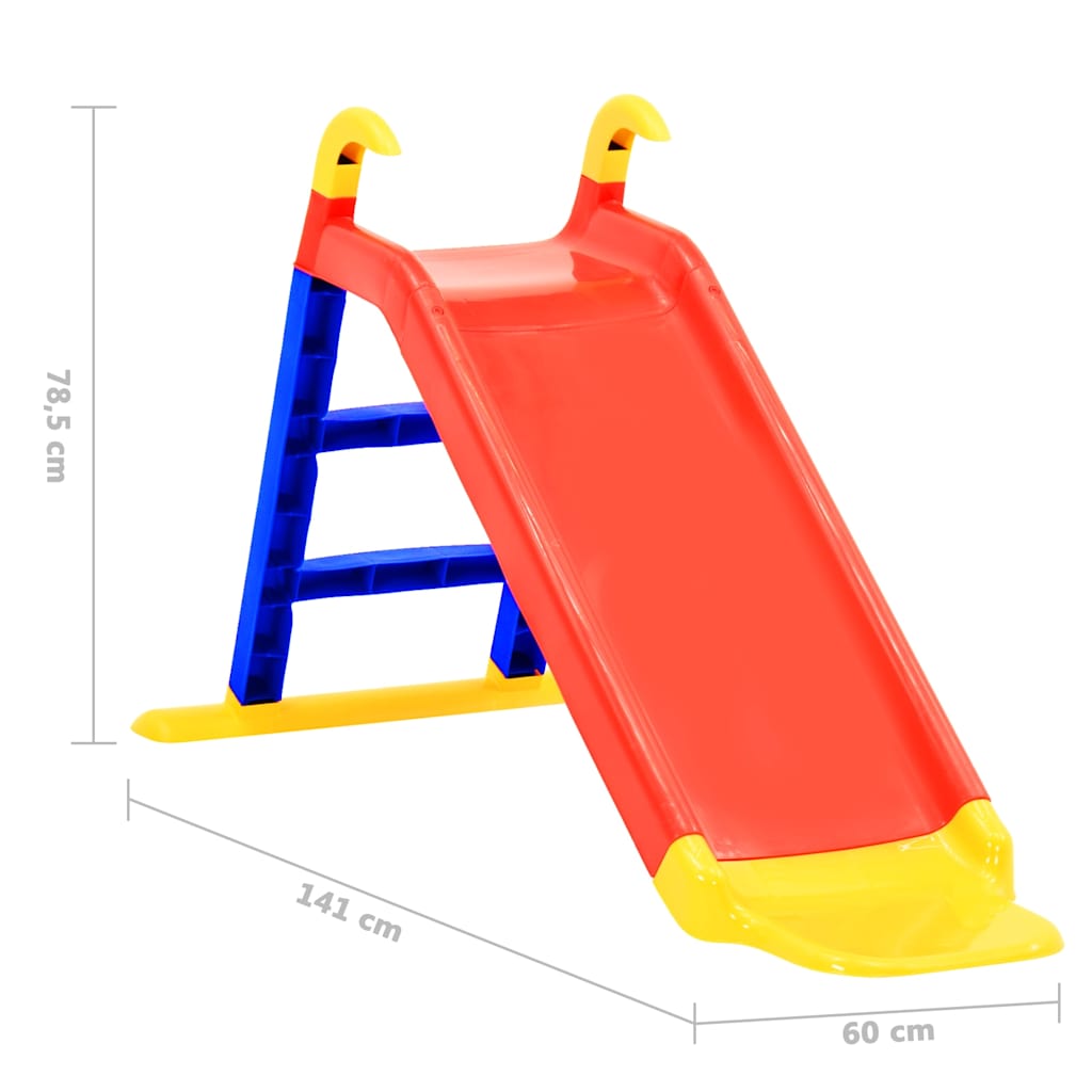 vidaXL Slide | Red | Polypropylene | Compact | Lightweight | Slide | Other - Multicolour - 141 x 60 x 78.5 cm