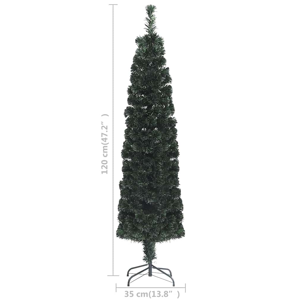 vidaXL Artificial Slim Christmas Tree with Stand 120 cm Fibre Optic - Black - 35 x 120 x 35 cm