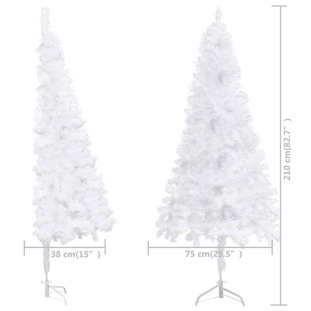vidaXL Artificial Christmas trees PVC, Steel White - 75 x 75 x 210 cm