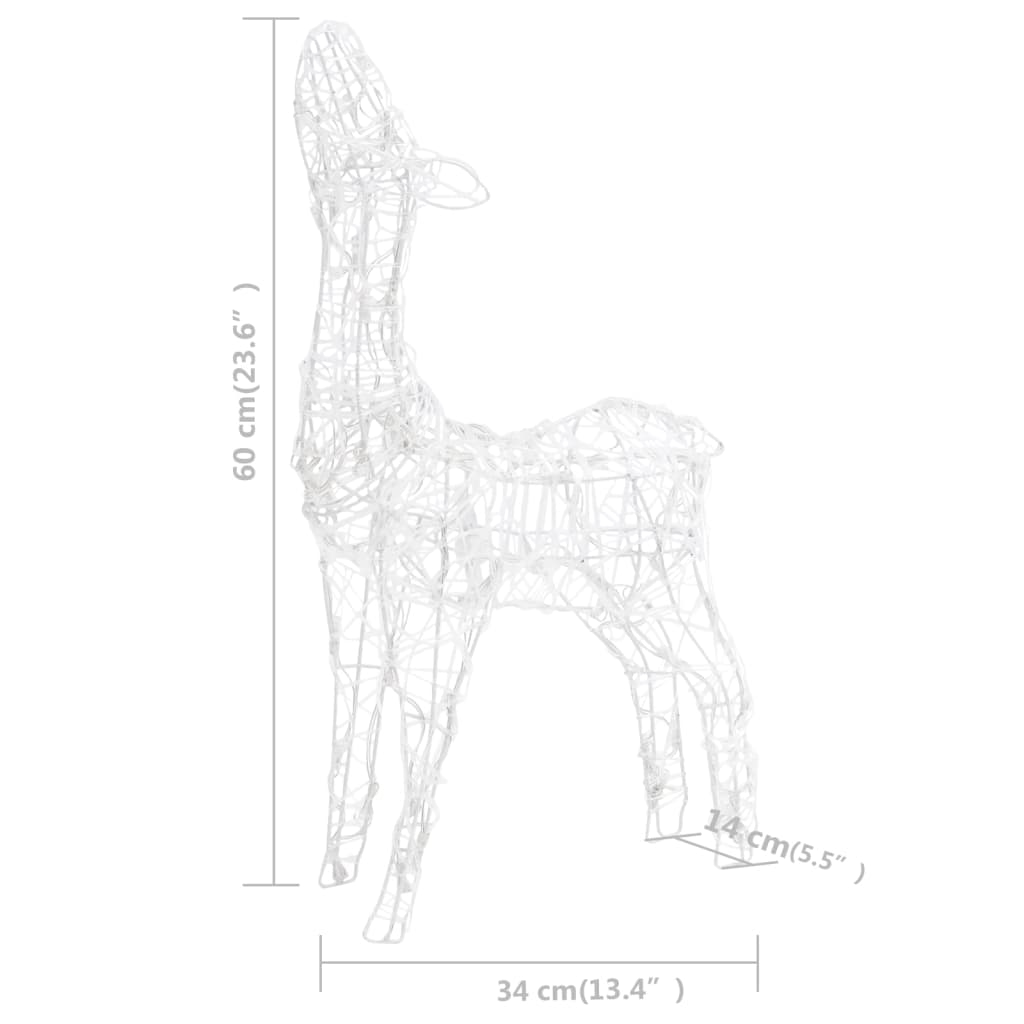 vidaXL Acrylic Reindeer Family Christmas Decoration 300 LED Cold White