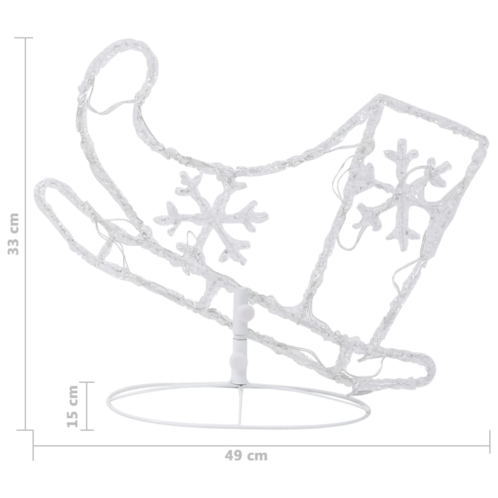 vidaXL Acrylic Christmas Flying Reindeer&Sleigh 260x21x87cm Blue