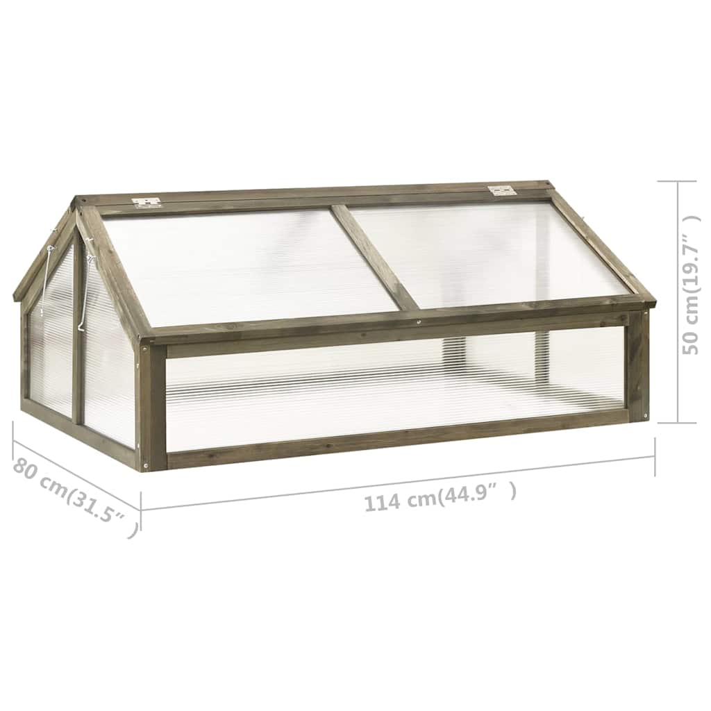 vidaXL Greenhouse | Grey | Solid fir wood and transparent panels | Medium