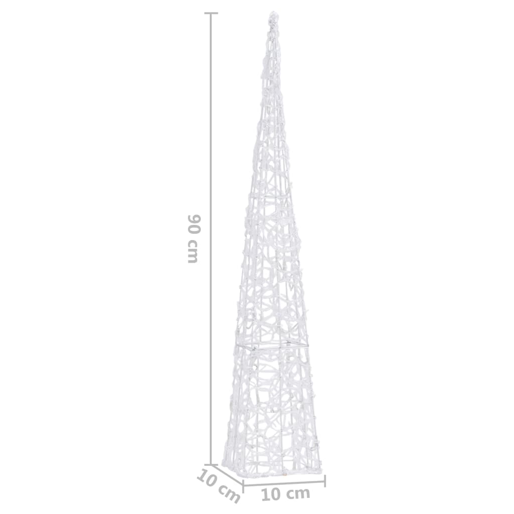 vidaXL Acrylic Decorative LED Light Cone Blue 90 cm