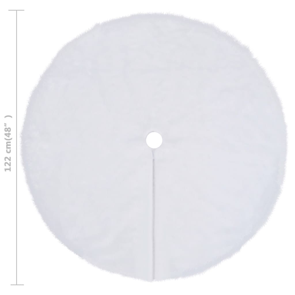 vidaXL Christmas Tree Skirt White 122 cm Faux Fur