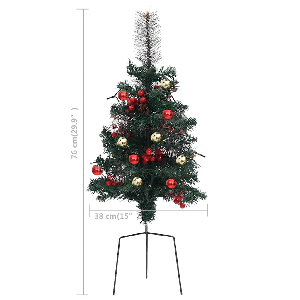 vidaXL Artificial Pathway Pre-lit Christmas Tree 2 pcs 76 cm PVC - Green