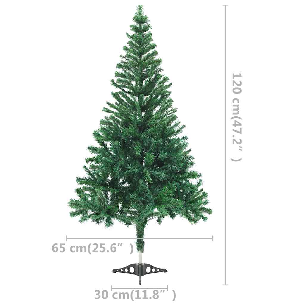 vidaXL Artificial Pre-lit Christmas Tree with Ball Set 120cm 230 Branches - Gre - 65 x 30 x 120 cm