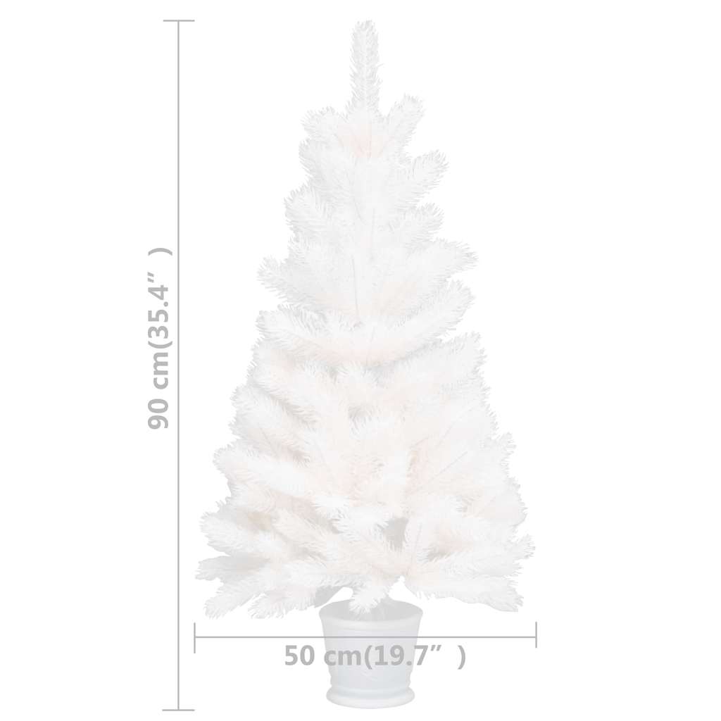 vidaXL Artificial Pre-lit Christmas Tree with Ball Set White 90 cm - 50 x 50 x 90 cm