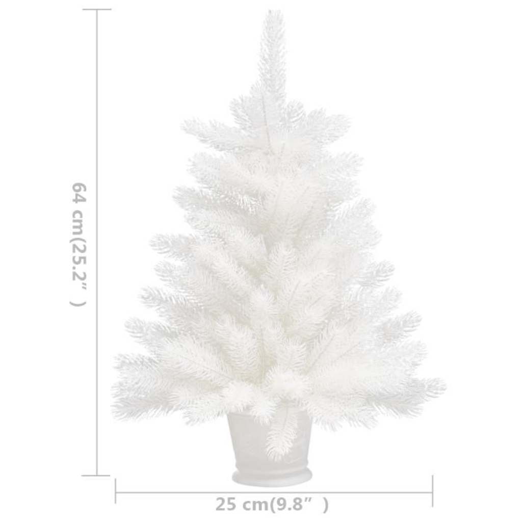 vidaXL Artificial Pre-lit Christmas Tree with Ball Set White 65 cm - 35 x 35 x 65 cm - 134667