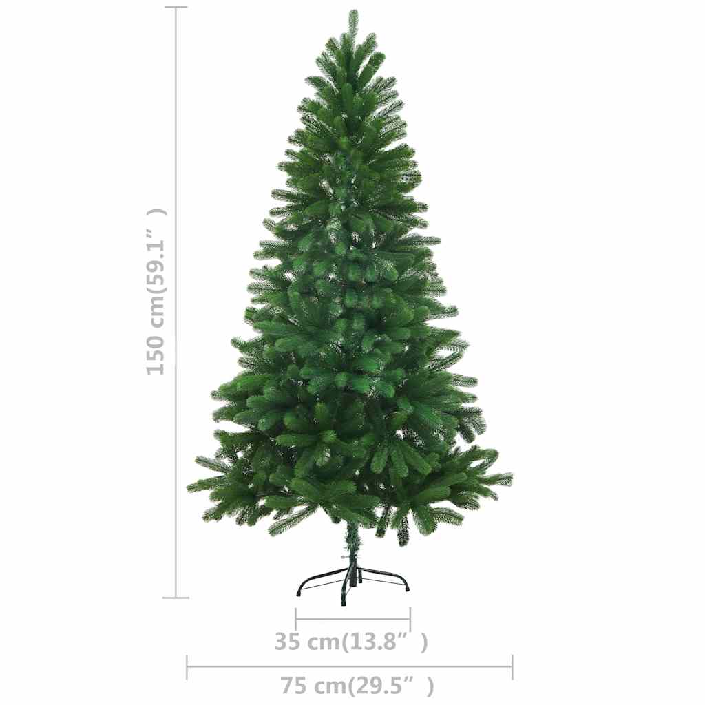 vidaXL Artificial Pre-lit Christmas Tree with Ball Set 150 cm Green - 150 x 75 cm