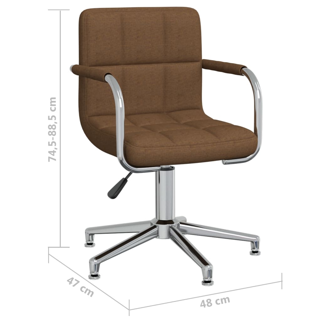 vidaXL Swivel Office Chair Brown Fabric - 48 x 47 x 88.5 cm