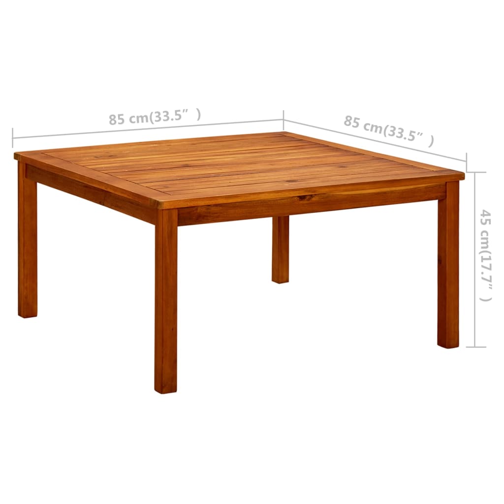 316396 vidaXL Garden Coffee Table 85x85x45 cm Solid Acacia Wood - Brown