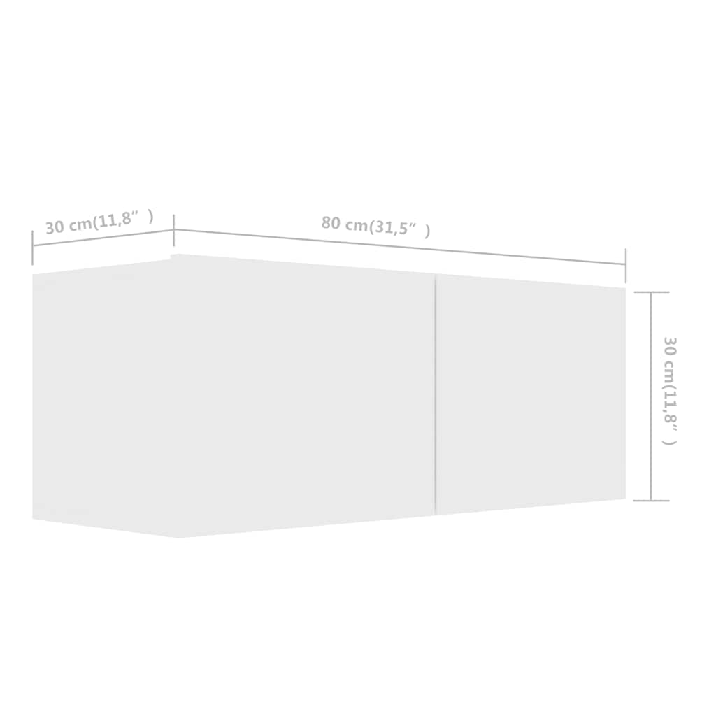 vidaXL 3 Piece TV Cabinet Set White Engineered Wood - 80 x 30 x 30 cm