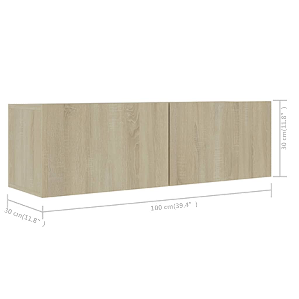 vidaXL 5 Piece TV Cabinet Set Sonoma Oak Engineered Wood - Brown - 100 x 30 x 30 cm