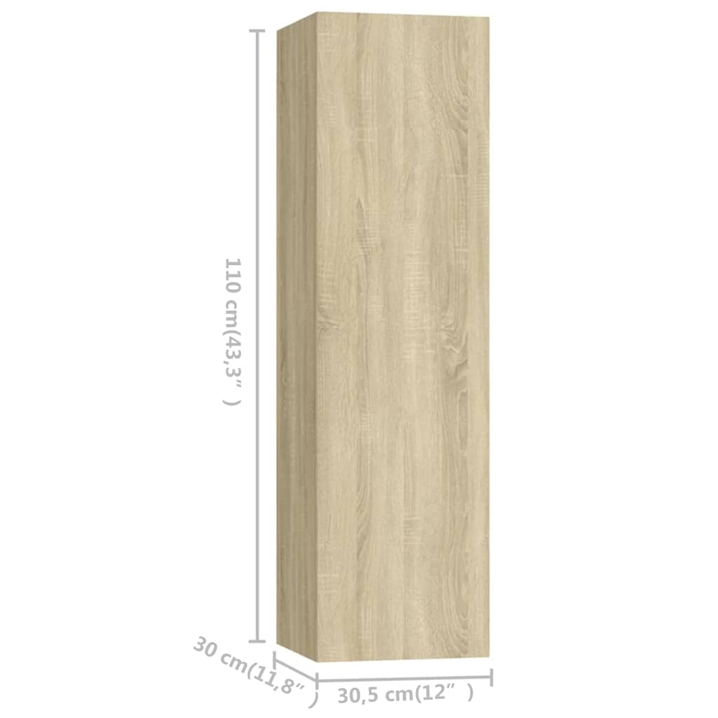 vidaXL 4 Piece TV Cabinet Set Sonoma Oak Engineered Wood - Brown - 100 x 30 x 30 cm - 67367