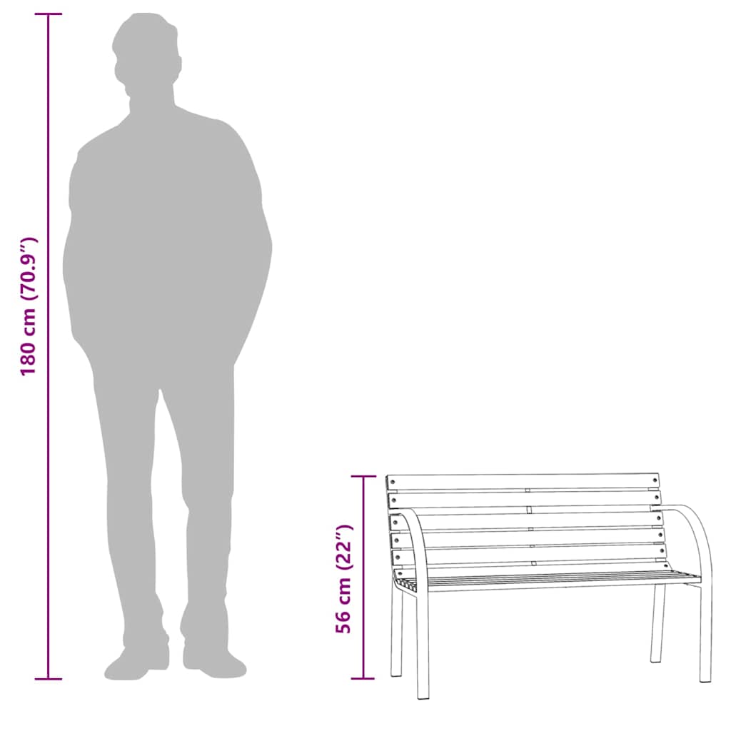 vidaXL Children Garden Bench 81 cm Chinese Fir Wood Grey