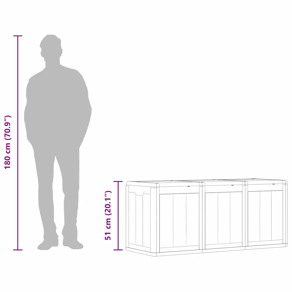 vidaXL Storage Box | Grey | Polypropylene | Large | Modern | Lightweight