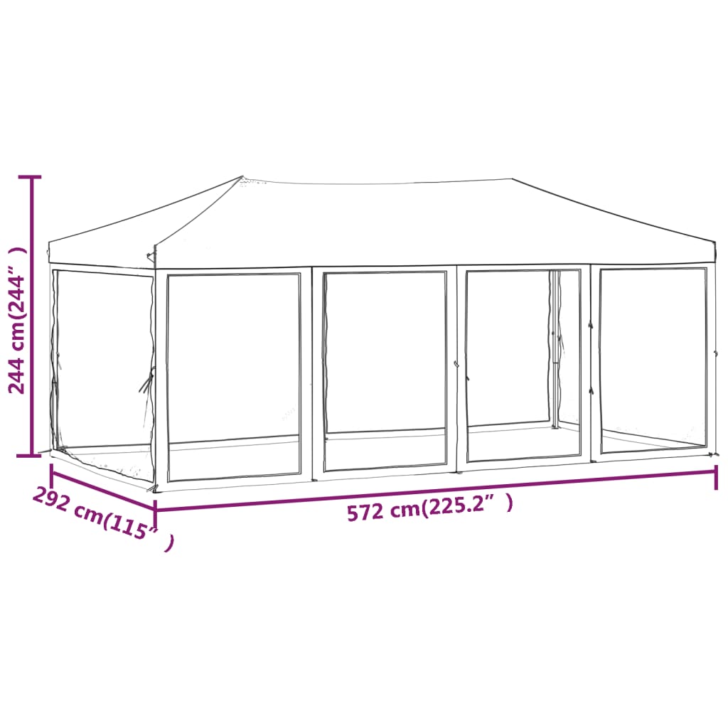 vidaXL Folding Party Tent with Sidewalls Cream 3x6 m - 12908