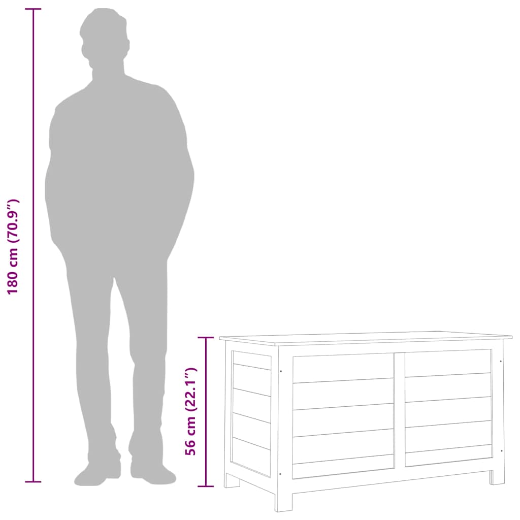 vidaXL Outdoor Cushion Box Anthracite 100x50x56 cm Solid Wood Fir