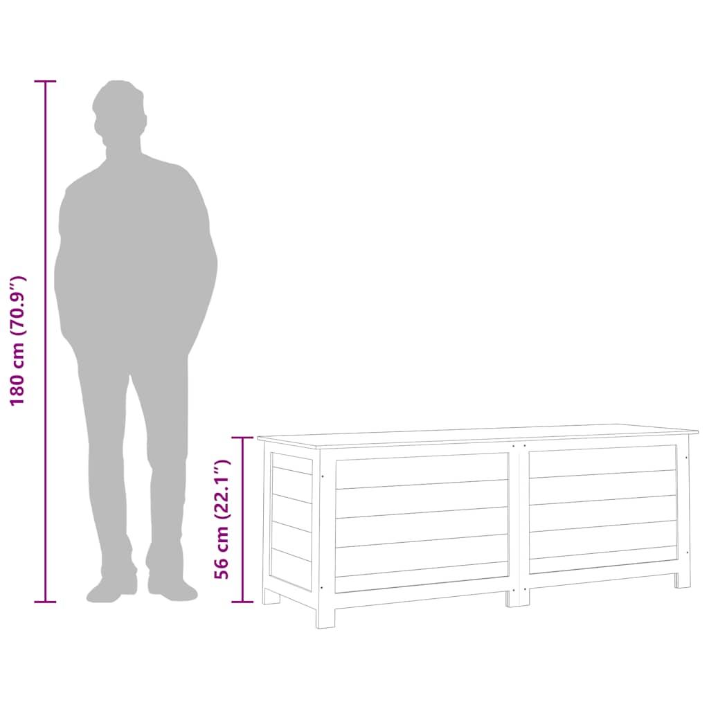 vidaXL Outdoor Cushion Box Anthracite 150x50x56 cm Solid Wood Fir