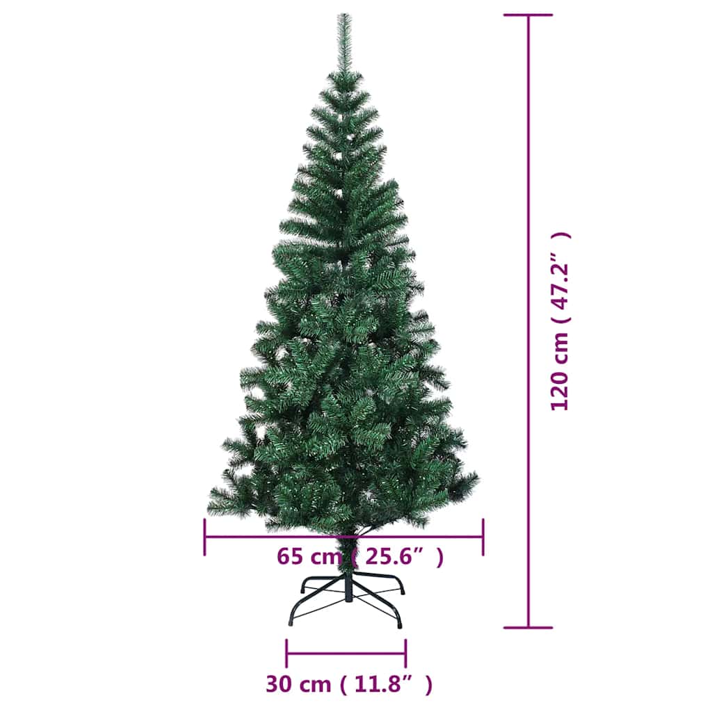 vidaXL Artificial Christmas Tree with Iridescent Tips Green 120 cm PVC - 120 x 65 cm
