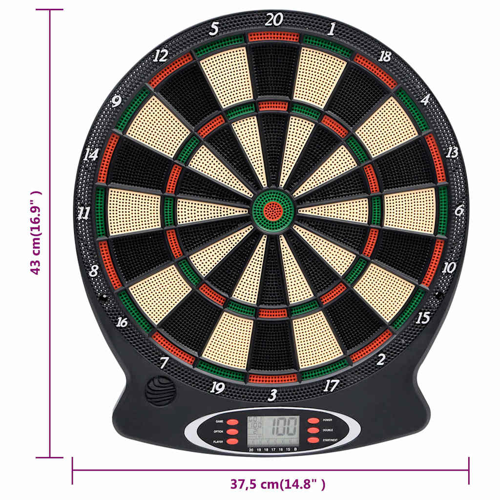 vidaXL Electric Dartboard with Darts Black Polypropylene - 63865