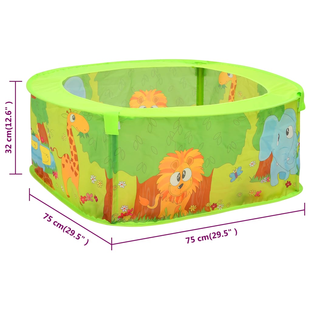 vidaXL Ball Pool with 300 Balls for Kids 75x75x32 cm - multicolour 1
