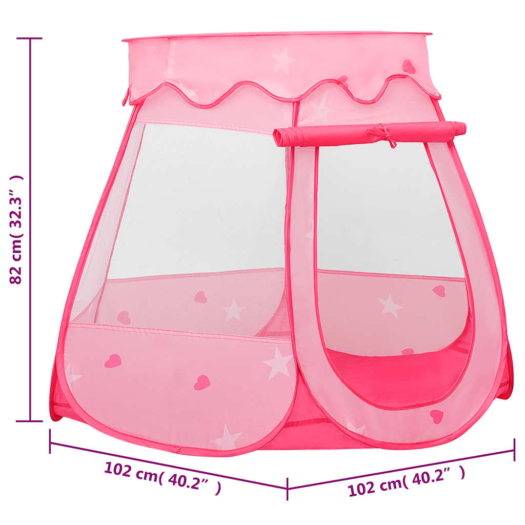 vidaXL Children Play Tent with 250 Balls Pink 102x102x82 cm - 32283