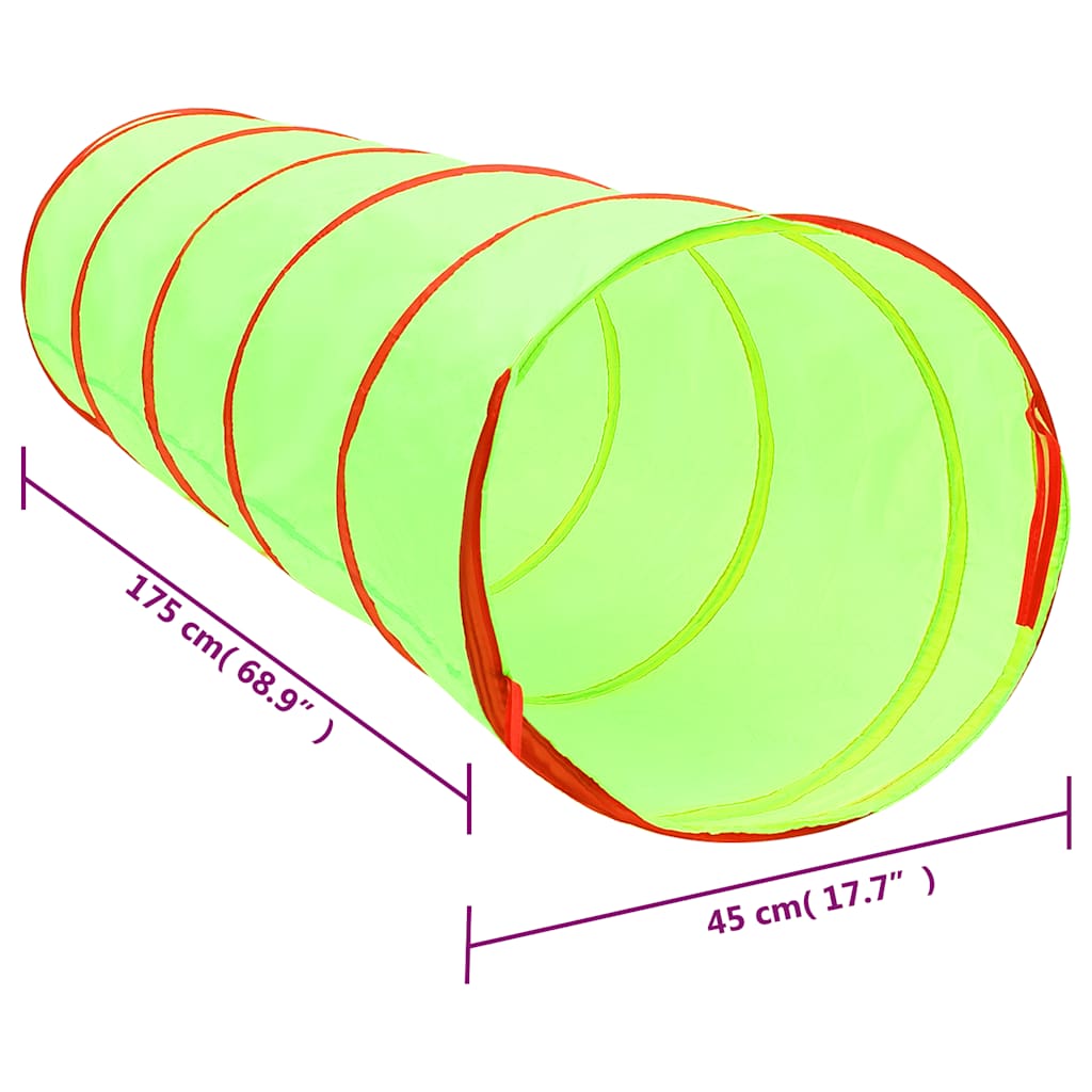 vidaXL Children Play Tunnel with 250 Balls Green 175 cm Polyester - 32378