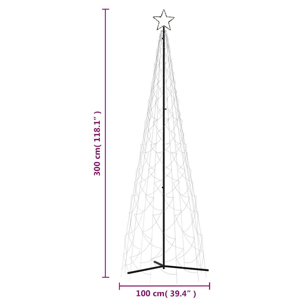 vidaXL Christmas Cone Tree Warm White 500 LEDs 100x300 cm - 300 x 100 cm