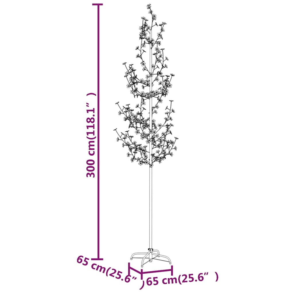 vidaXL Cherry Blossom LED Tree Warm White 368 LEDs 300 cm