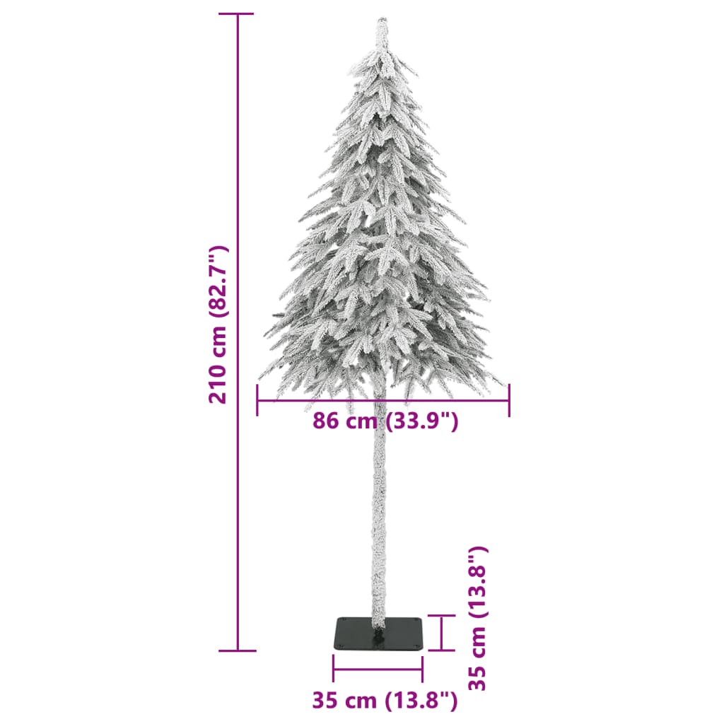 vidaXL Artificial Christmas Tree with Flocked Snow 210 cm - White