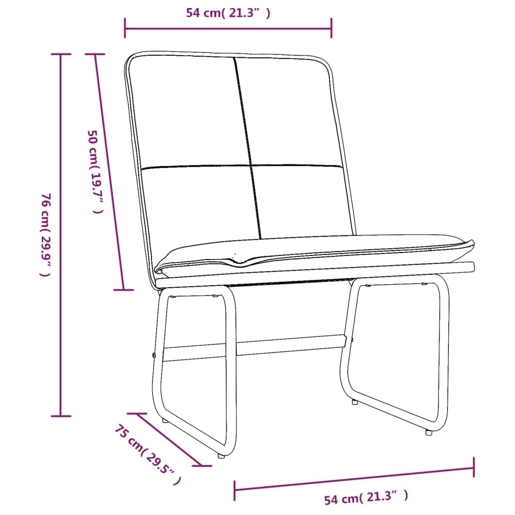 vidaXL Lounge Chair Cappuccino 54x75x76 cm Faux Leather - Brown
