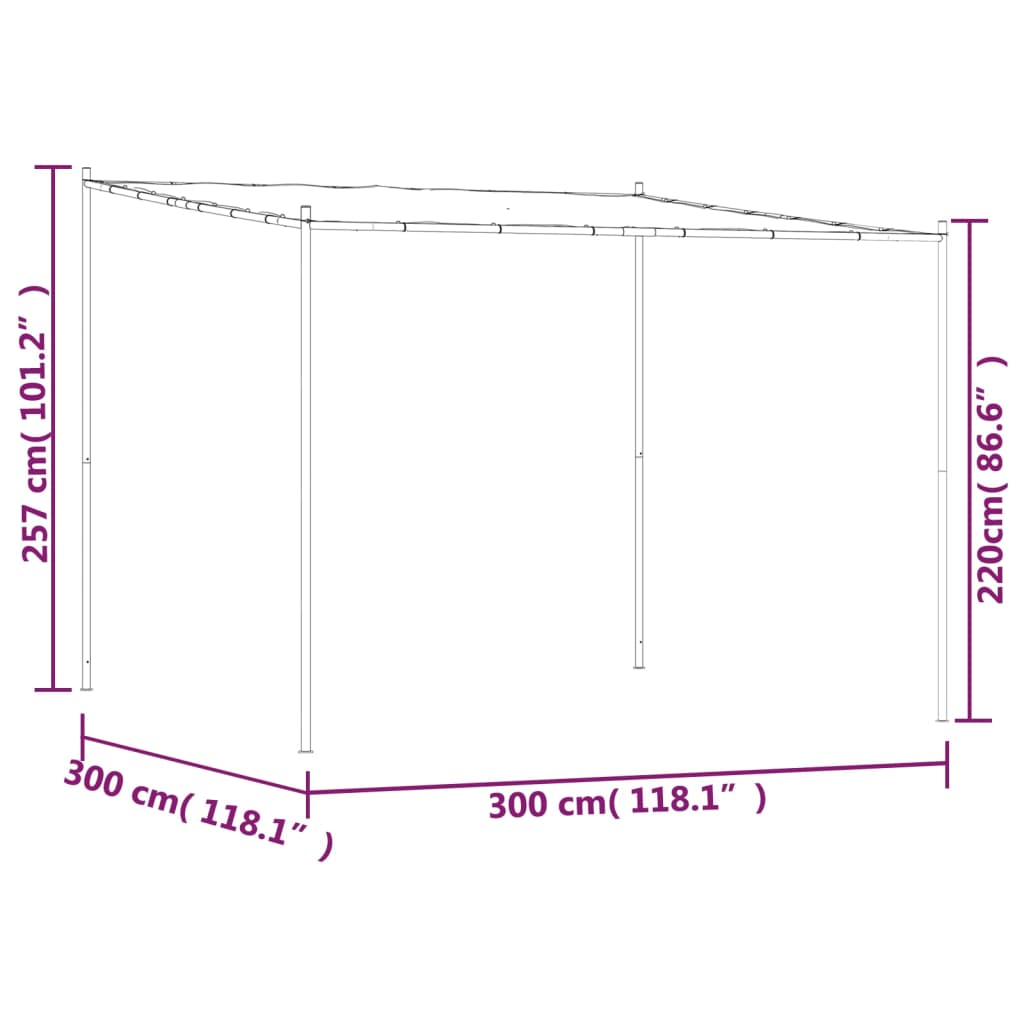 vidaXL Gazebo Anthracite 3x3 m 180 g/m² Fabric and Steel