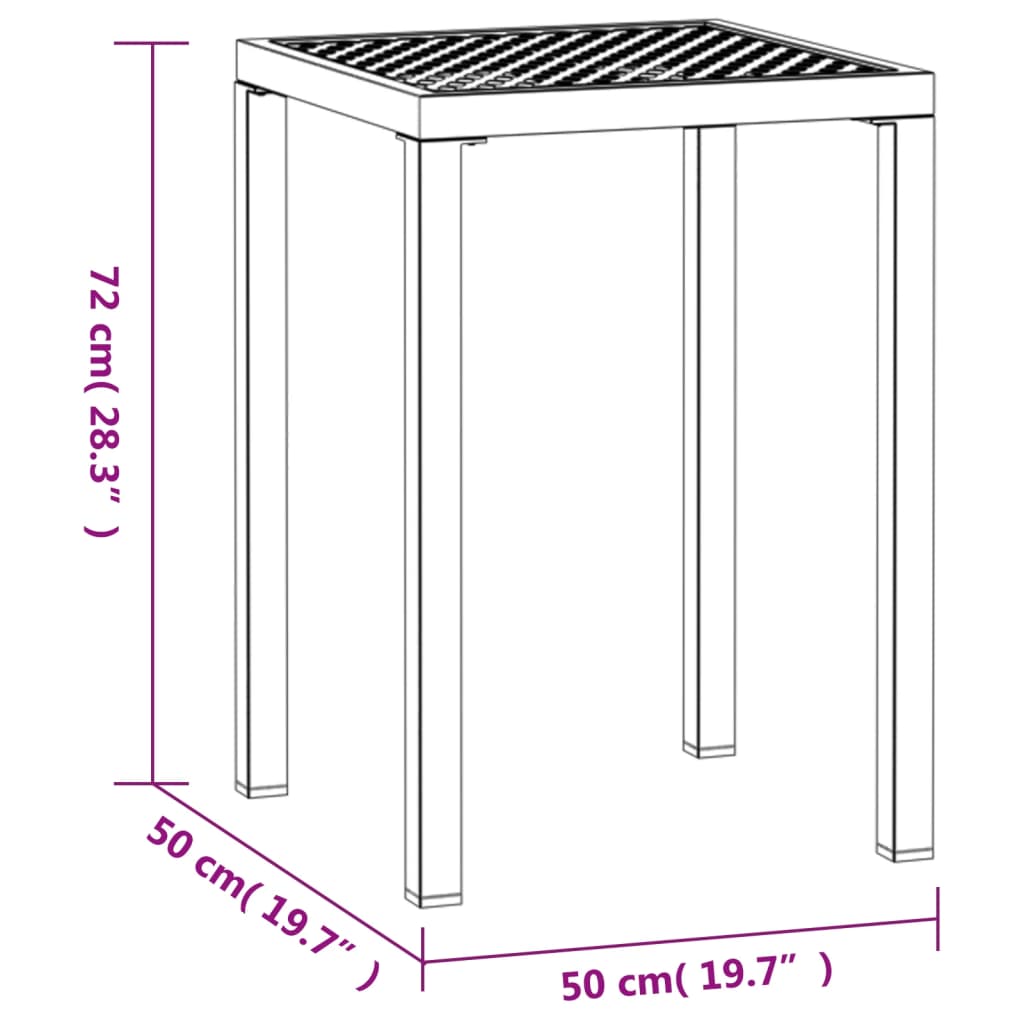 vidaXL Garden Table Anthracite 50x50x72 cm Steel