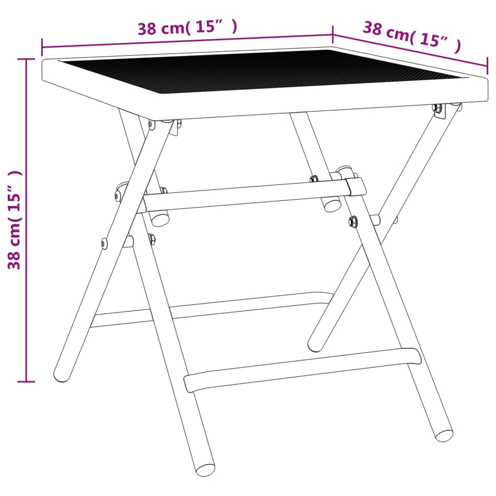 vidaXL Folding Garden Table Anthracite 38x38x38 cm Steel Mesh