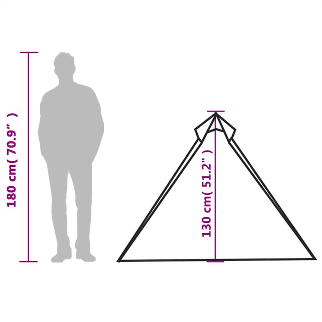 vidaXL Hanging Tent Tipi 1-Person Green Waterproof