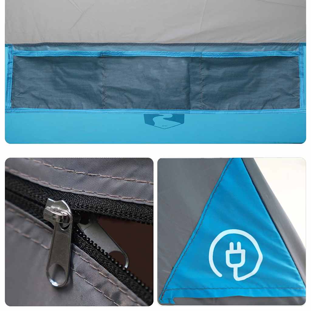 vidaXL Camping Tent Tipi 7-Person Blue Waterproof