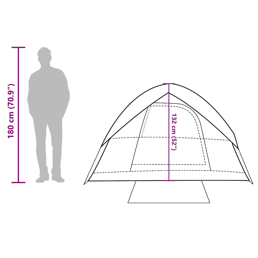 vidaXL Camping Tent Dome 3-Person Blue Waterproof - 43676