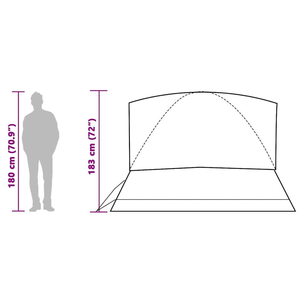 vidaXL Family Tent Dome 6-Person White Blackout Fabric Waterproof