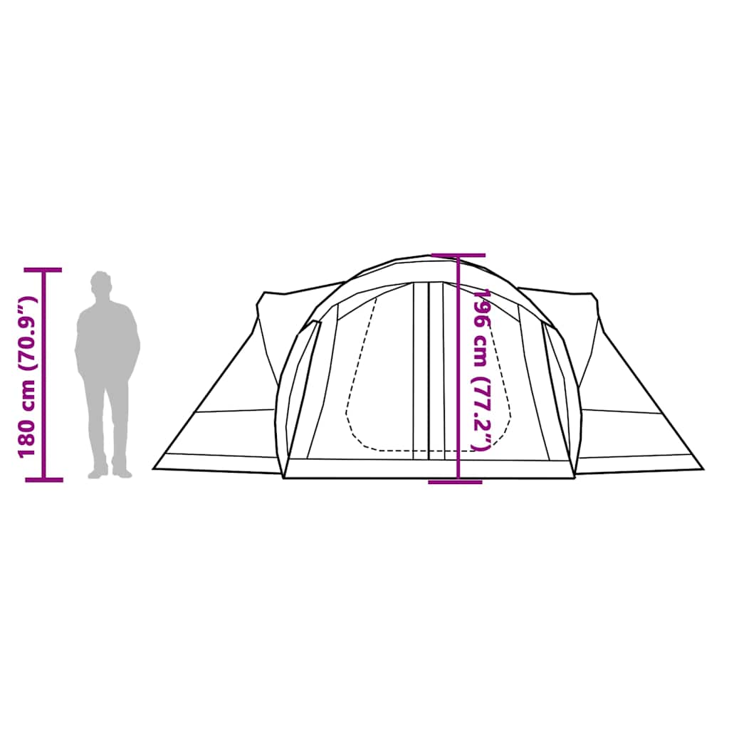 vidaXL Family Tent Tipi 8-Person Grey and Orange Waterproof - 43905