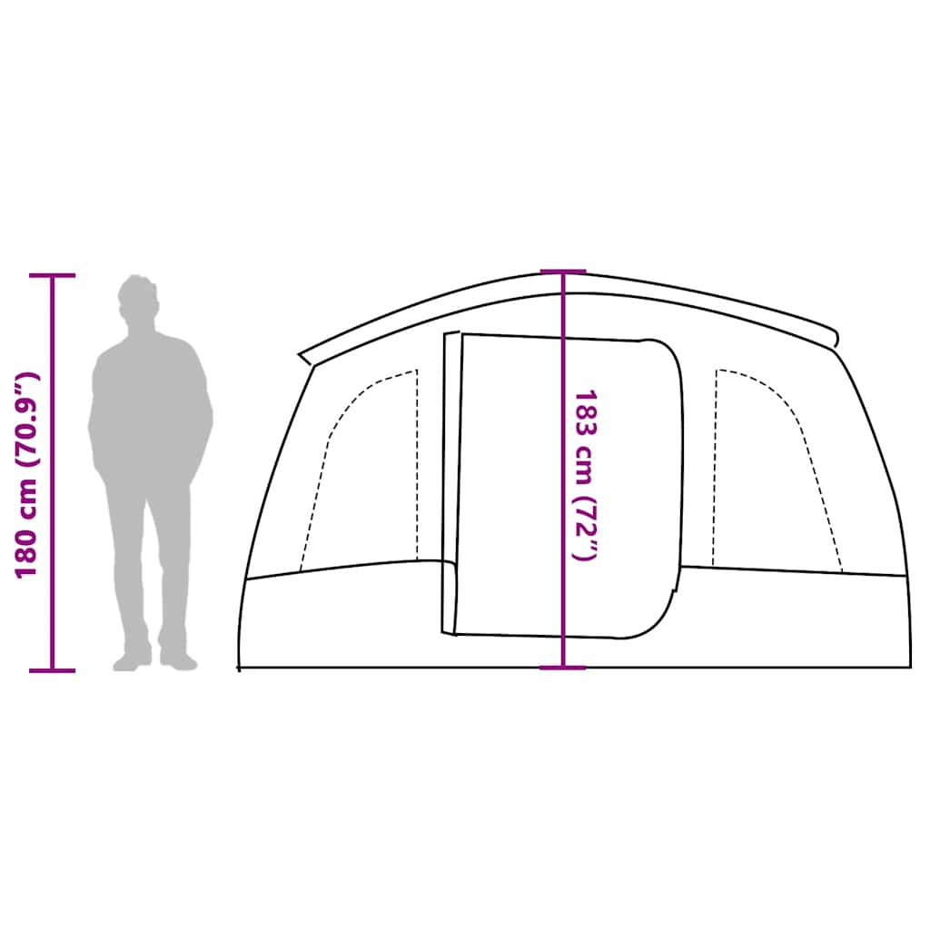 vidaXL Family Tent Tunnel 8-Person Blue Waterproof - 43945