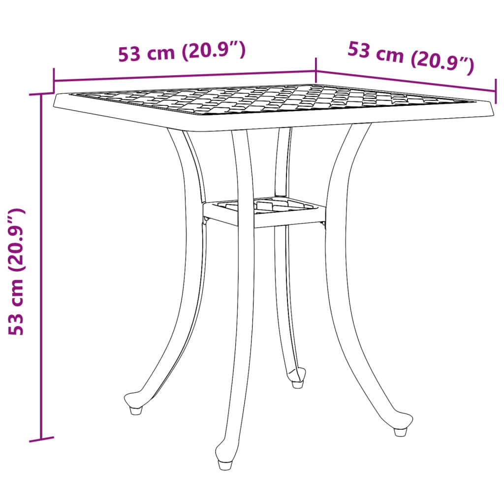 vidaXL Garden Table Green 53x53x53 cm Cast Aluminium - 26094