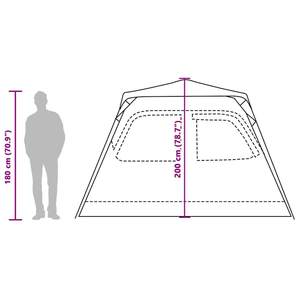 vidaXL Family Tent Dome 6-Person Green Quick Release